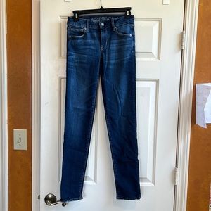 American Eagle Outfitters Blue Skinny Super Stretch Jeans, Size 0